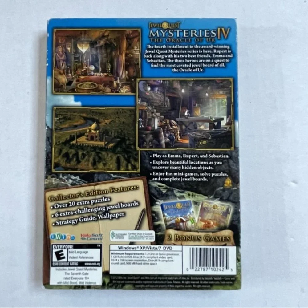 Jewel Quest Mysteries IV The oRacle Of Ur PC DVD ROM Game E ESRB iWin Games